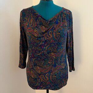 Talbots Paisley Knit Top